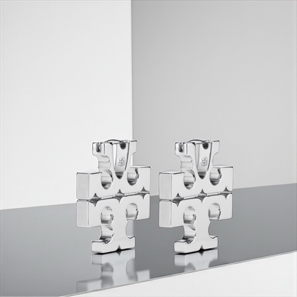 Tory Burch HIDDEN HOOP EARRINGS (SILVER)